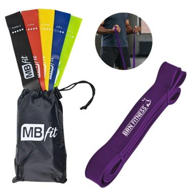 Imagem de Kit 6 Pcs 5x Elástico Theraband Para Malhar Casa Academia + Extensor Superband Pesado Academia-Unissex