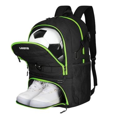 Imagem de LARIPOP Mochila De Futebol, Basquete Com Suporte Para Bola E Compartimento Calçados, Presentes Homens Mulheres Acessórios Basquete, Equipamento Treinamento Adequado Vôlei, Futebol Esportes