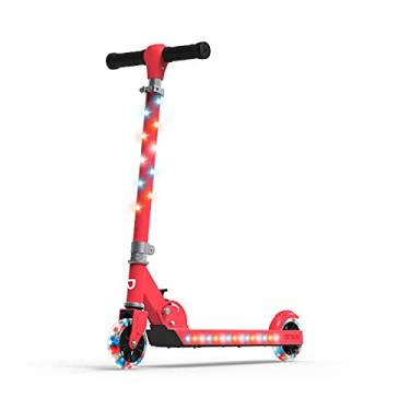 Imagem de Jetson Scooters – Júpiter Kick Scooter (Vermelho) – Scooter infantil portátil dobrável – Design leve e dobrável com LEDs RGB de alta visibilidade na haste, rodas e deck