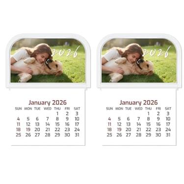 Imagem de Pacote com 2 minicalendários 2026: pequenos calendários mensais adesivos para painel de carro, geladeira, parede, laptop, escritório, caminhão e planejador | designs mensais vibrantes | 8,5 cm x 11,3