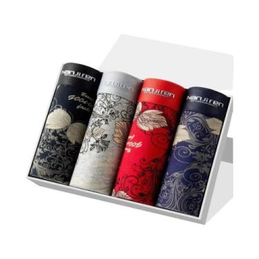 Imagem de Shorts Boxer De Algodão Masculinos 4 Peças, Roupa Íntima Sexy Para Hom