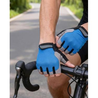 Imagem de Luvas de ginástica respiráveis para levantamento de peso, exercícios sem dedos, melhoram a proteção da palma da mão para fitness azul LCC2450-01-XL