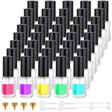 Imagem de Segbeauty 40 peças de pulverizador atomizador de vidro a granel de 2,8 g para perfume, mini frasco de perfume vazio de viagem recarregável com tampa preta, atomizador de colônia de viagem pequeno de