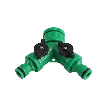 Imagem de Adaptador de Tubo Divisor Mangueira em Forma Y 2 Vias Conector Irrigação Rápido Jardim Grip Plástico Torneira com Válvula Fechamento Resistente a Quebra por Gelo ABS Ideal para Bicos Aplicações