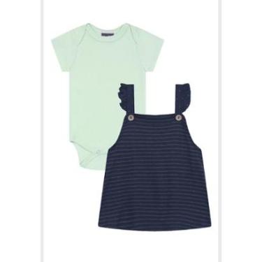 Imagem de Conjunto Bebê Menina com Salopete Poás e Body Básico Guloseima-Feminino