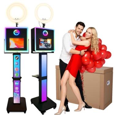 Imagem de RDYMONKEY Cabine fotográfica para todos os iPad e para câmera com logotipo personalizado Dualuse, suporte para selfie, controle de aplicativo, anel de luz RGB, caixa de luz de sincronização de música