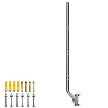 Imagem de Suporte universal de antena para antena, Starlink e estação meteorológica – Suporte ajustável para parede, beiral, telhado (prata)