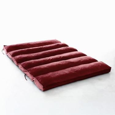 Imagem de Futon Almofada Dobrável de Espuma Solteiro 70x170x10cm – Confortável, Versátil e Fácil de Guardar – Colchonete, Almofada ou Colchão Auxiliar para Ambientes Compactos (Vinho)