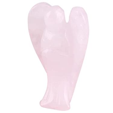 Imagem de Naroote Artesanato de Cristal Exclusivo Com Energia Natural Carregada Em Forma de Anjo da Guarda Cristal para Bolsa de Meditação Com Energia Positiva Decoração de Casa (anjo de quartzo rosa de 2