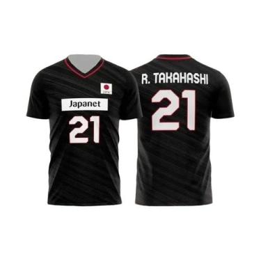 Imagem de Camiseta Unissex De Voleibol Do Japão R Takahashi NO.21 Ishikawa NO.14