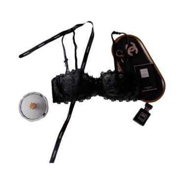 Imagem de Conjunto De Sutiã Sexy De Renda Com Efeito Push-up, Copo Meio, Ultra-f