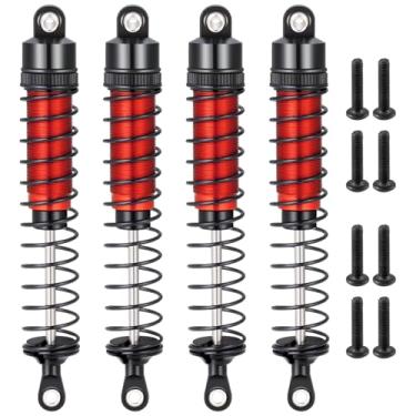 Imagem de Zolikar 4Pcs Aluminum RC Shock Absorber Set RC Dampers for 1/10 Tamiya Clod Buster 4×4×4 RC Car Upgrade Accessories (Red + Black)