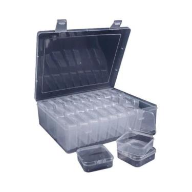 Imagem de Caixa Organizadora De Plástico Transparente Pequena Com 30 Peças, Reci
