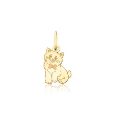 Imagem de Pingente De Ouro Gato Cat Bichano Puro 10k Pm43 - MAEHLER Arte Em Joia