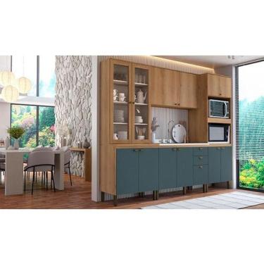 Imagem de Cozinha Modulada Finesse Ambiente Composição 16 Capuccino Azul - THB -