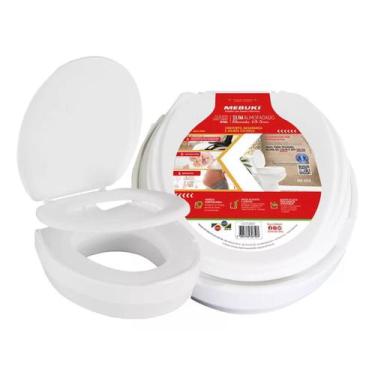 Imagem de Assento Elevado Almofadado 13,5cm com Tampa para Vaso Oval - Mebuki