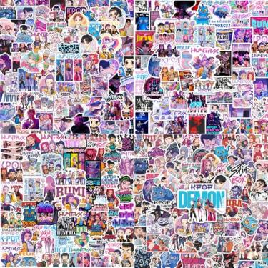 Imagem de 261 peças adesivos de vinil à prova d'água Demon Hunters adesivos legais estilo filme ídolo coreano para garrafa de água, laptop, skate, telefone, guitarra, notebook, decoração de festa