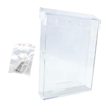 Imagem de oshhni Porta-folhetos/panfletos para uso externo, tamanho, transparente, dispensador de literatura, caixa para folhetos imobiliários, panfletos e