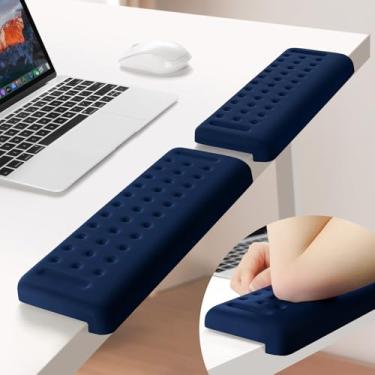 Imagem de Sushret Apoio de Cotovelo em L para Mesa, 2 Peças de Espuma de Memória, Almofada Ergonômica Antiderrapante para Pulso, Palma e Antebraço, Suporte para Escritório e Casa