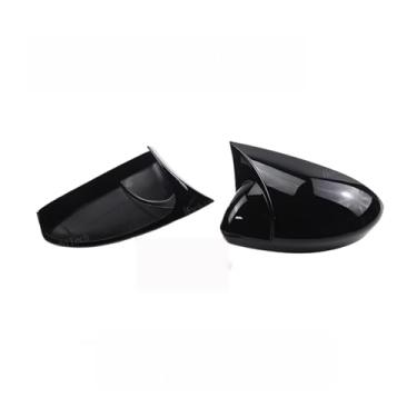 Imagem de Compatível com renault megane 4 mk4 2016-2020 capa de espelho retrovisor chifre preto olhar de carbono adicionar na tampa de visão traseira lateral(Bright Black)