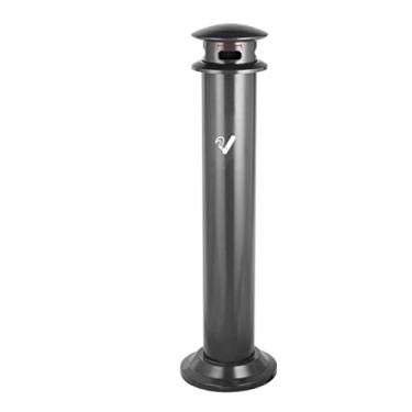 Imagem de Cinzeiro de coluna de cinzeiro de aço inoxidável para exterior coluna de bumbum de cigarro vertical cinzeiro de chão cinzeiro ao ar livre caixote do lixo de topo de cigarro pilar de cinzas