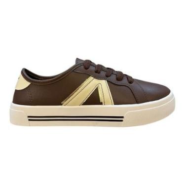 Imagem de Tenis Feminino Moleca Conforto Casual Retrô Detalhe Metalizado Básico Antiderrapante 5667.753 Marro-Feminino