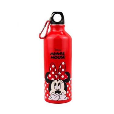 Imagem de Garrafa Alumínio Vermelho Minnie Tapa Boca 500ml Disney - Taimes