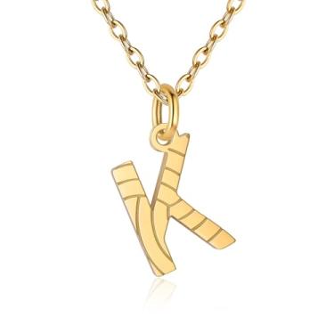 Imagem de RUOOUY Colar feminino com inicial de voleibol, banhado a ouro 18K, pingente de letra A-Z, joias de vôlei, acessórios esportivos, presente de Natal para namorada e filha, Aço inoxidável, Sem Pedra