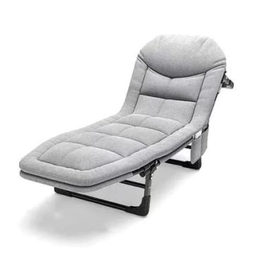 Imagem de Cama Espreguiçadeira Almofada Dobrável Reclinável Cadeira Multiuso Prático até 200 KG
