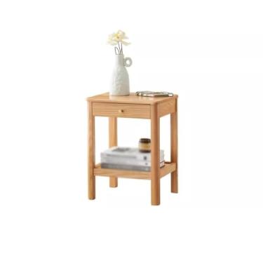 Imagem de Mesa lateral de sofá, mesa lateral de madeira maciça, mesa de canto, pequena mesa de centro, moderna, minimalista, sala de estar, sofá, mesa lateral, armário, mesa de centro