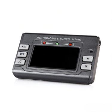 Imagem de Metrônomo Portátil 3-em-1 Afinador e Gerador de para Violão Baixo Violino Ukulele com Modos Afinação Cromática Display LCD Captador Clip-on Microfone Integrado Entrada Fones Ouvido Controle Volume Luz