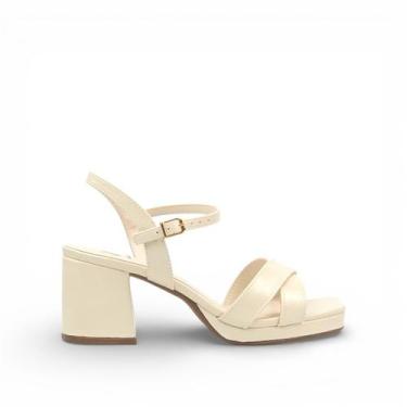 Imagem de Sandália Salto Bloco - DI VALENTINI, Off white, 38