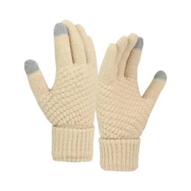 Imagem de Luvas De Inverno Unissex Com Tela Sensível Ao Toque, Luvas De Lã Trico