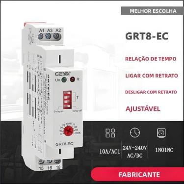 Imagem de Relé Temporizador De Dupla Função 10A GEYA GRT8-EC AC220V AC380V ACDC2