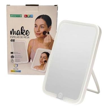 Imagem de Espelho Mesa Maquiagem Make 4w LED Touch USB 3000K A 6000K - TASCHIBRA
