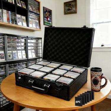Imagem de TAOPOWER Sports Card Storage Box: Heavy-Duty Aluminum Waterproof Organizer, Holds 2000 Cards/Strong Dividers/Home Display – Christmas Gift for Collectors