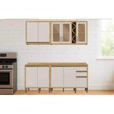 Imagem de Cozinha Modulada Ronipa 4 Peças Tempranillo C4P241 Amendoa/Off White