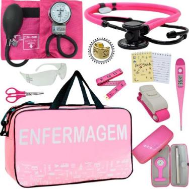 Imagem de Kit Enfermagem Simples P.A Med Black Pink Esteto, PINK BLACK ENFERMAGE