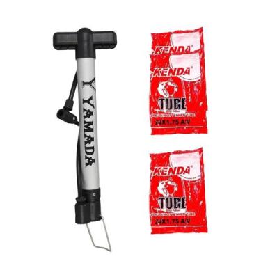 Imagem de Bomba De Ar Bicicleta Yamada Alumínio + 2 Camaras De Ar Kenda Para Bic