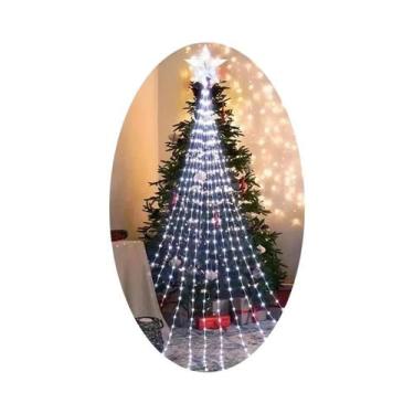 Imagem de Luzes De Natal LED Em Cascata Estrela Para Decoração De Árvore E Casa 