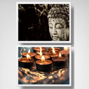 Imagem de Kit 2 Quadros Zen Buda E Velas 24X18Cm - Quadros On-Line