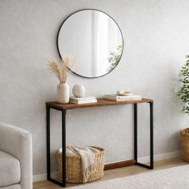 Imagem de Aparador Mesa De Madeira Buffet Para Sala de Estar Salão Beleza Cosmét