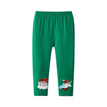 Imagem de Leggings De Algodão Verde Para Meninas Pequenas, Calças Lápis Para Qua