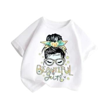 Imagem de Camisetas De Verão Para Meninas 2025, Manga Curta, 100% Algodão, Roupa