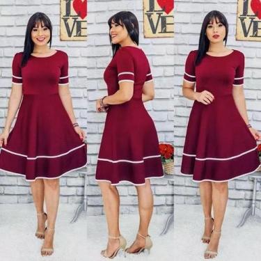 Imagem de Vestido Rodado Lindo Congresso Atacado Princesa Sem Estampa Barato - M