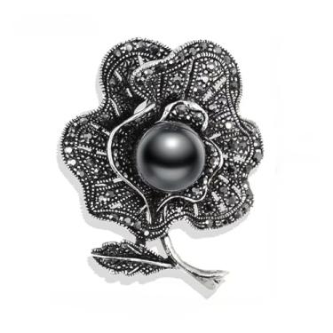 Imagem de la luen Alfinetes de broche para mulheres moda elegante broches lapela emblemas casaco suéter cachecóis vestido acessório festa de casamento baile joias, Product description, Metal, Pérolas