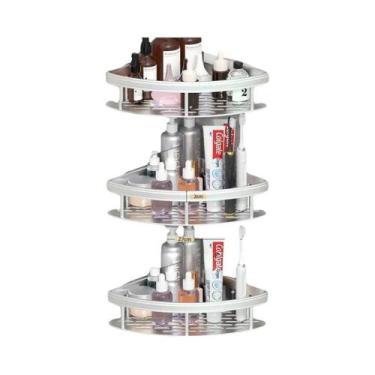 Imagem de Prateleira De Canto Para Banheiro, Suporte Retangular De Parede Para T