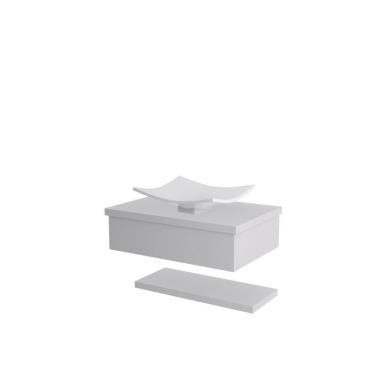 Imagem de Conjunto Bancada C-cuba F44 E Prateleira Metrópole 605 Perffect Acetinado Branco Chess