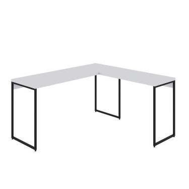 Imagem de Mesa Em L Dynamica Diretor 150x140x75cm Branco Chess - Est.preta Branco Chess - Est.preta