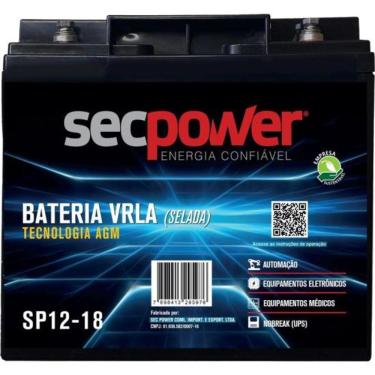 Imagem de Bateria Selada 12V 18ah SP12-18 Secpower